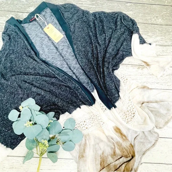 T Party Open Front Crochet Cardigan - Picture 1 of 7